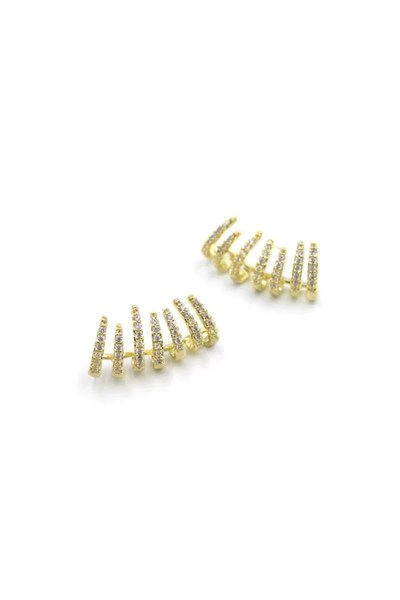 Taşlı Küpe - Altın