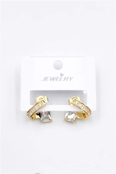 Taşlı Küpe - Altın