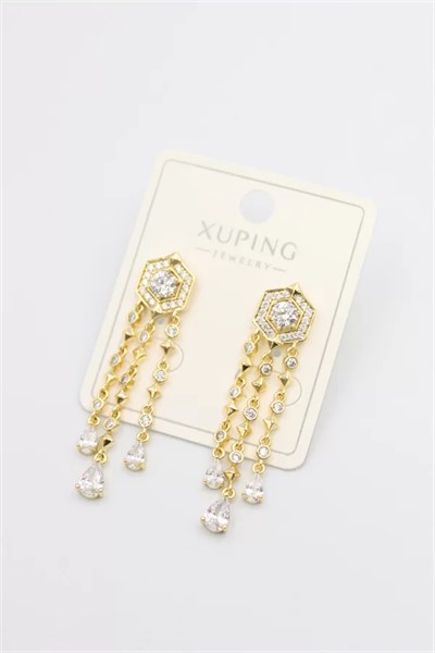 Taşlı Küpe - Altın