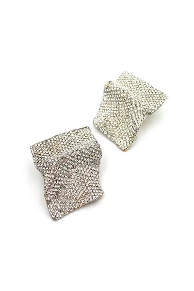 Taşlı Küpe - Beyaz