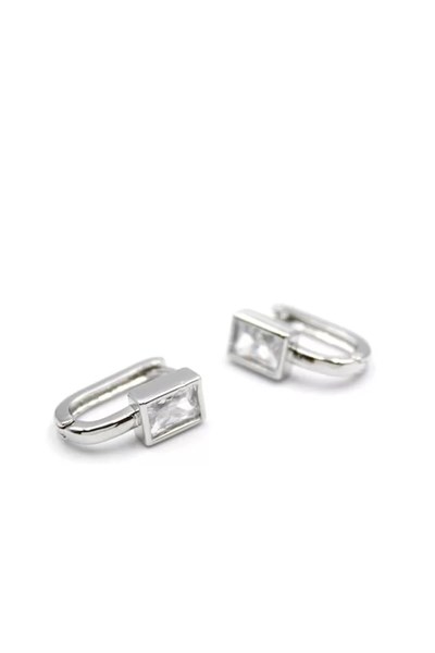 Taşlı Küpe - Gümüş