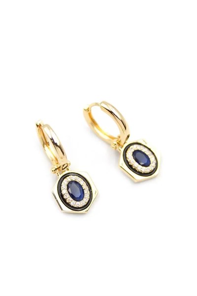 Taşlı Küpe - Mavi