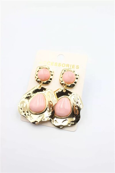 Taşlı Küpe - Pembe