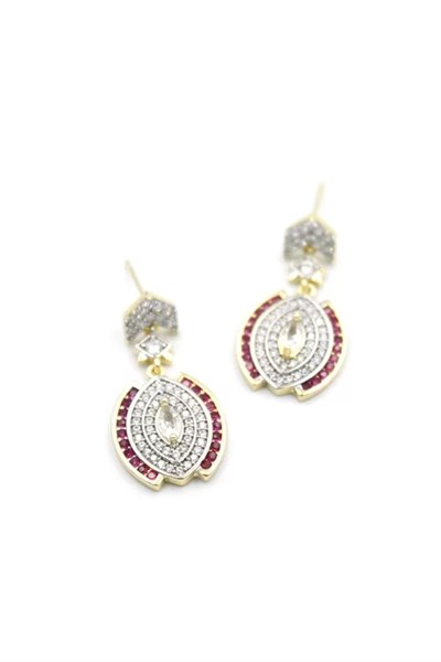 Taşlı Küpe - Pembe