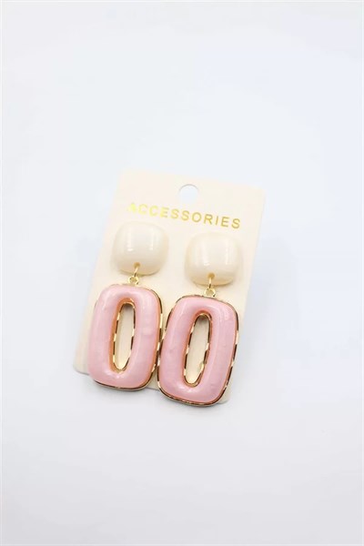 Taşlı Küpe - Pembe