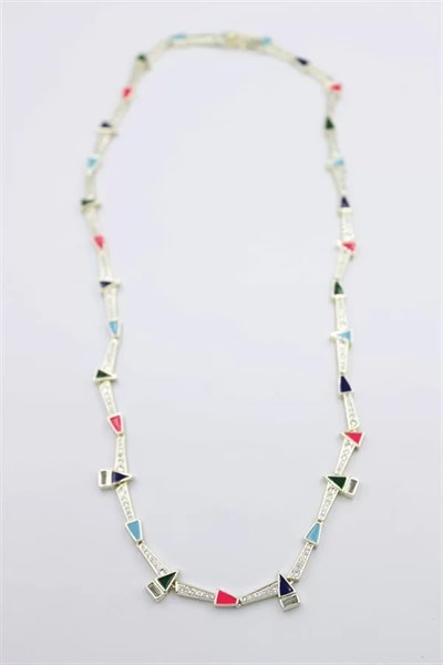 Taşlı Marka Kolye - Altın