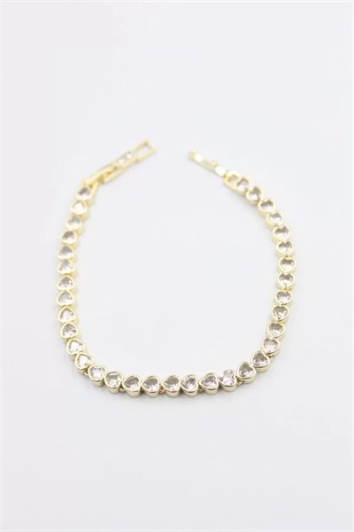 Taşlı Vip Bileklik - Altın