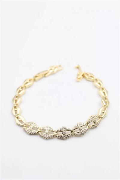 Taşlı Vip Bileklik - Altın