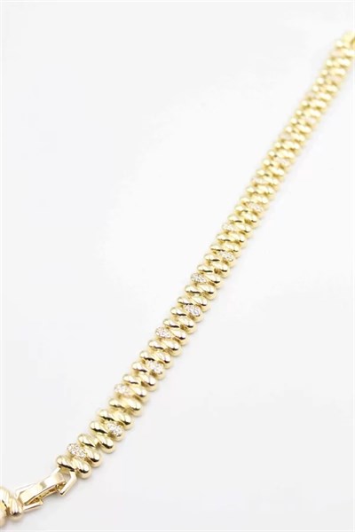 Taşlı Vip Bileklik - Altın