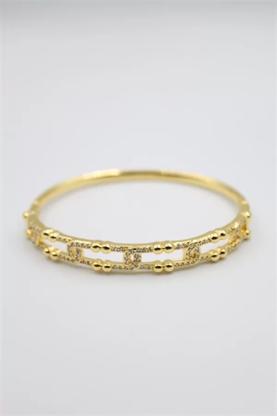 Taşlı Vip Bilezik - Altın