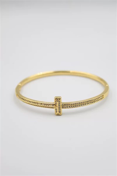 Taşlı Vip Bilezik - Altın