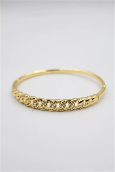 Taşlı Vip Bilezik - Altın