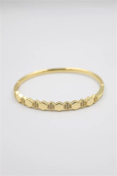 Taşlı Vip Bilezik - Altın