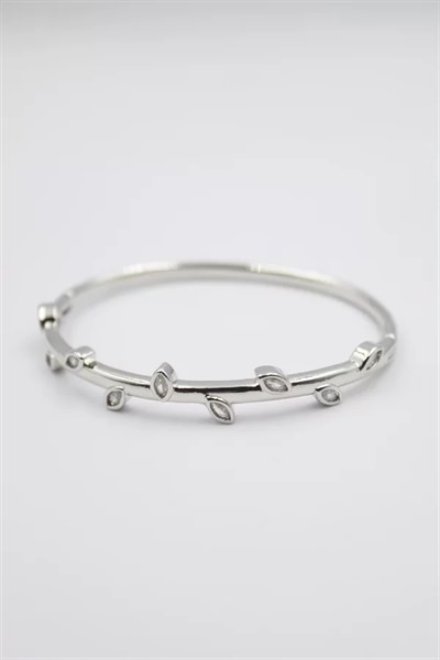 Taşlı Vip Bilezik - Gümüş