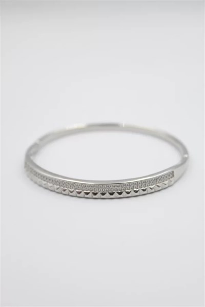 Taşlı Vip Bilezik - Gümüş