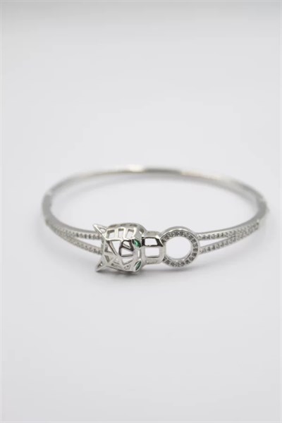 Taşlı Vip Bilezik - Gümüş