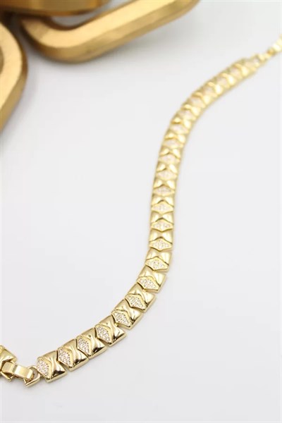 Taşlı Xuping Bileklik - Altın