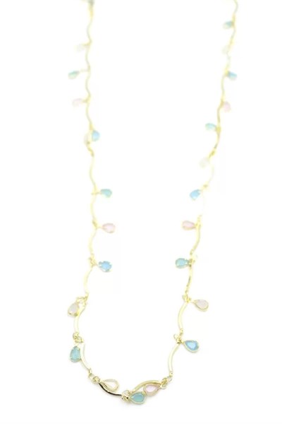 Taşlı Y Kolye - Altın