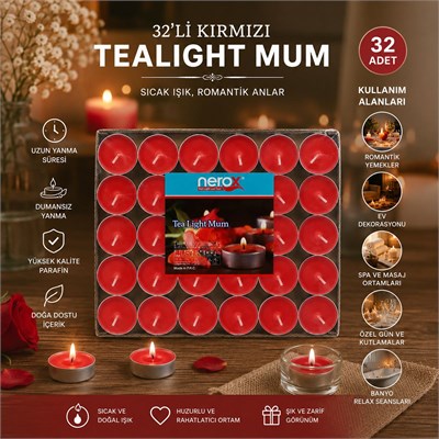 Tealight Yuvarlak Mum 32li Mix