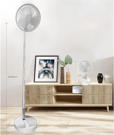 Teleskopik Fan Vantilatör 4 Modlu Şarjlı Katlanabilir Yükseltilebilir Taşınabilir Serinletici Portatif Masa Vantilatörü