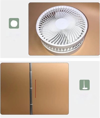 Teleskopik Fan Vantilatör 4 Modlu Şarjlı Katlanabilir Yükseltilebilir Taşınabilir Serinletici Portatif Masa Vantilatörü