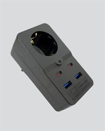 Termal Korumalı Priz Otomatik Çocuk Kilidi 4 USB Type C