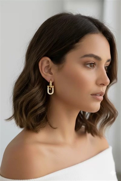 Tf Zincir Küpe - Altın