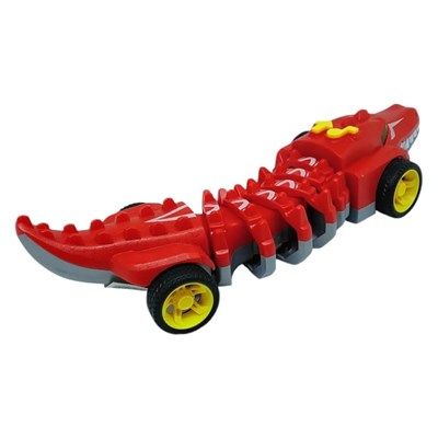 Timsah Araba - Otomatik Hareketli Sesli Işıklı 32 cm - Kırmızı Timsah