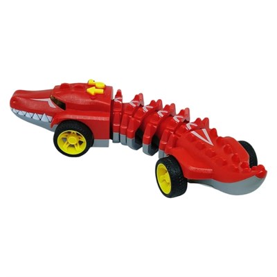 Timsah Araba - Otomatik Hareketli Sesli Işıklı 32 cm - Kırmızı Timsah