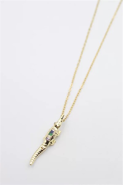 Timsah Kolye - Altın