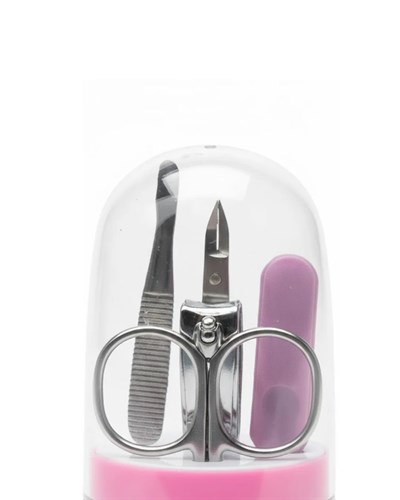 Tırnak Bakım Manikür Pedikür Seti 4 Parça Pembe Minimal ve Dayanıklı