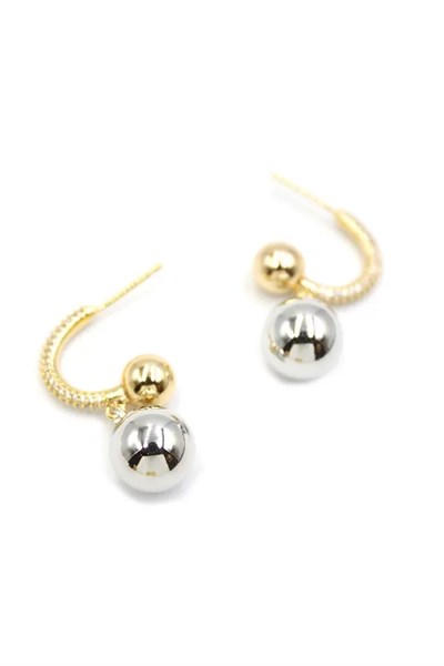 Top Halka Küpe - Gümüş