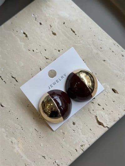 Top Küpe - Kahverengi