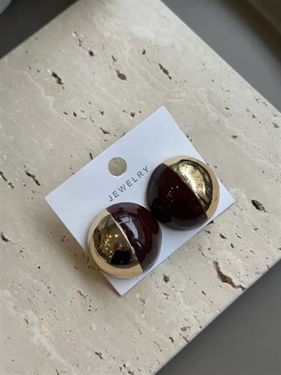 Top Küpe - Kahverengi