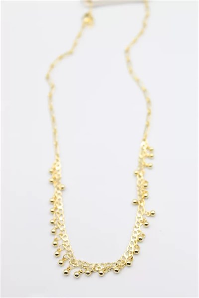 Top Sallantılı Kolye - Altın