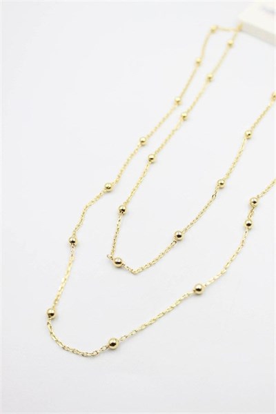 Top Zincir Kolye-90cm - Altın