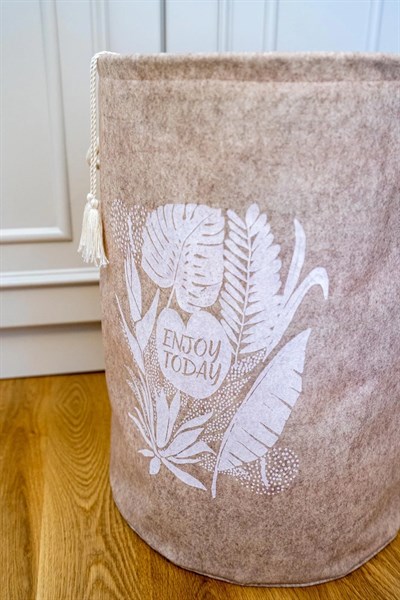 Torbalı ve Kulplu Püskül Detaylı Düzenleyici Çok Amaçlı Organizer Keçe Sepet