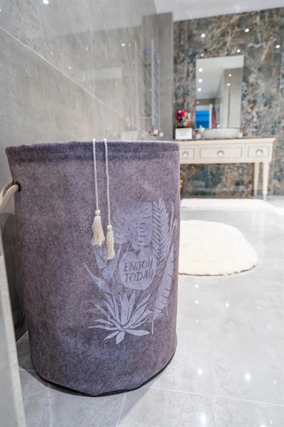 Torbalı ve Kulplu Püskül Detaylı Düzenleyici Çok Amaçlı Organizer Keçe Sepet