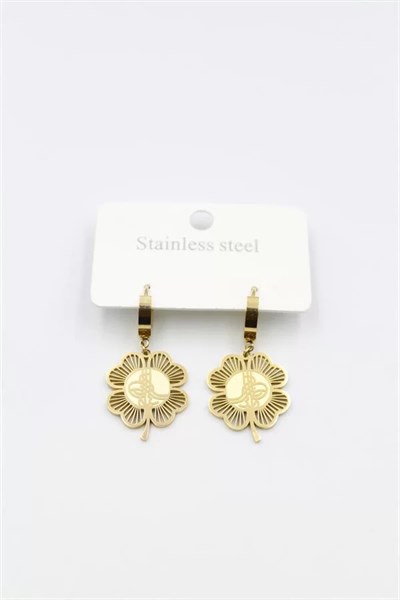 Tuğra Yonca Küpe - Altın