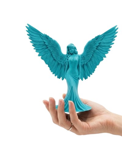 Turkuaz Melek Biblo 3D Dekoratif Angel Figür Küçük Boy Ev Aksesuarı