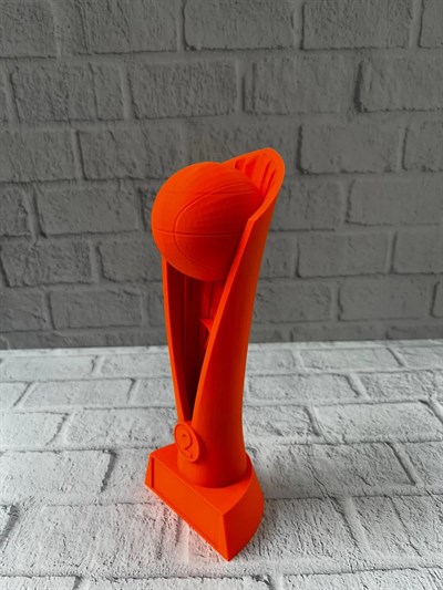 Turuncu Kupa 23cm Basketbol Temalı Dekoratif Ödül Biblosu