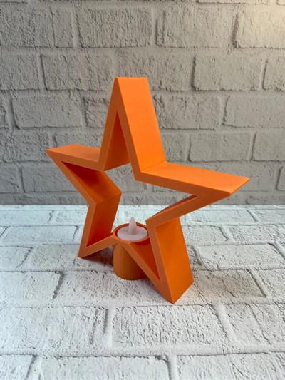 Turuncu Yıldız Mumluk Loş Işık Salon Dekoru