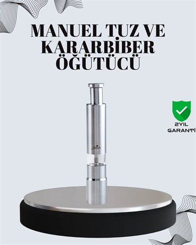 Tuz ve Kararbiber Öğütücü - Şeffaf Akrilik Hazne