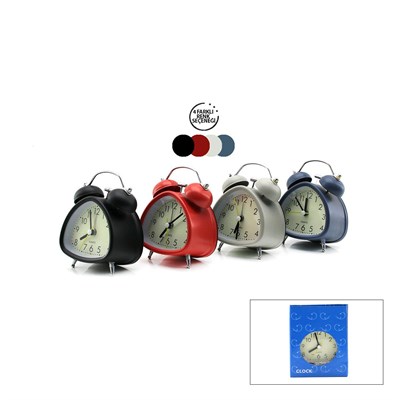 Twin Bell Metal Masa Çalar Saat - Pilli, Işıklı (Çap 7.2 cm)