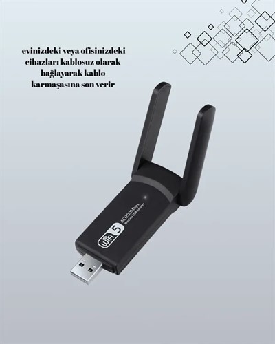 USB 3.0 Wireless Adaptör – 2.4GHz & 5GHz Destekli