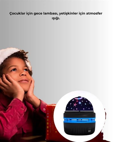 USB Galaxy Projektör Lamba – Romantik Atmosfer, Çocuk Odası, Parti ve Düğün Işığı