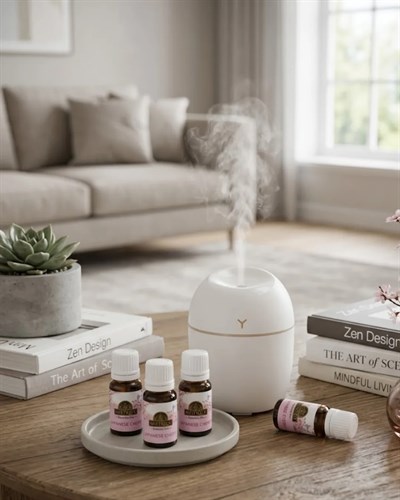USB Mini Nemlendirici Aromaterapi Difüzörü LED Işıklı 5 Esanslı
