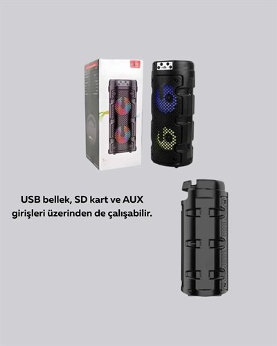 USB, SD Kart ve AUX Girişli Taşınabilir Hoparlör