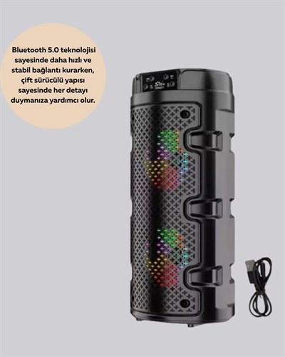 USB, SD Kart ve AUX Girişli Taşınabilir Hoparlör