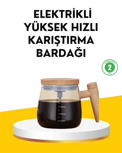 USB Şarjlı Akıllı Karıştırıcı Kupa – Isıtma Altlıklı, IP6 Su Geçirmez